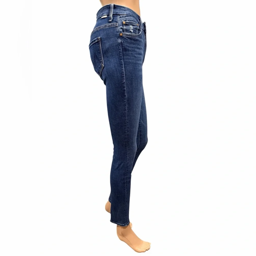 MOTHER Womens Jeans High Waisted Looker Teaming Up Skinny Dark Denim Jeans 25 - Picture 4 of 16
